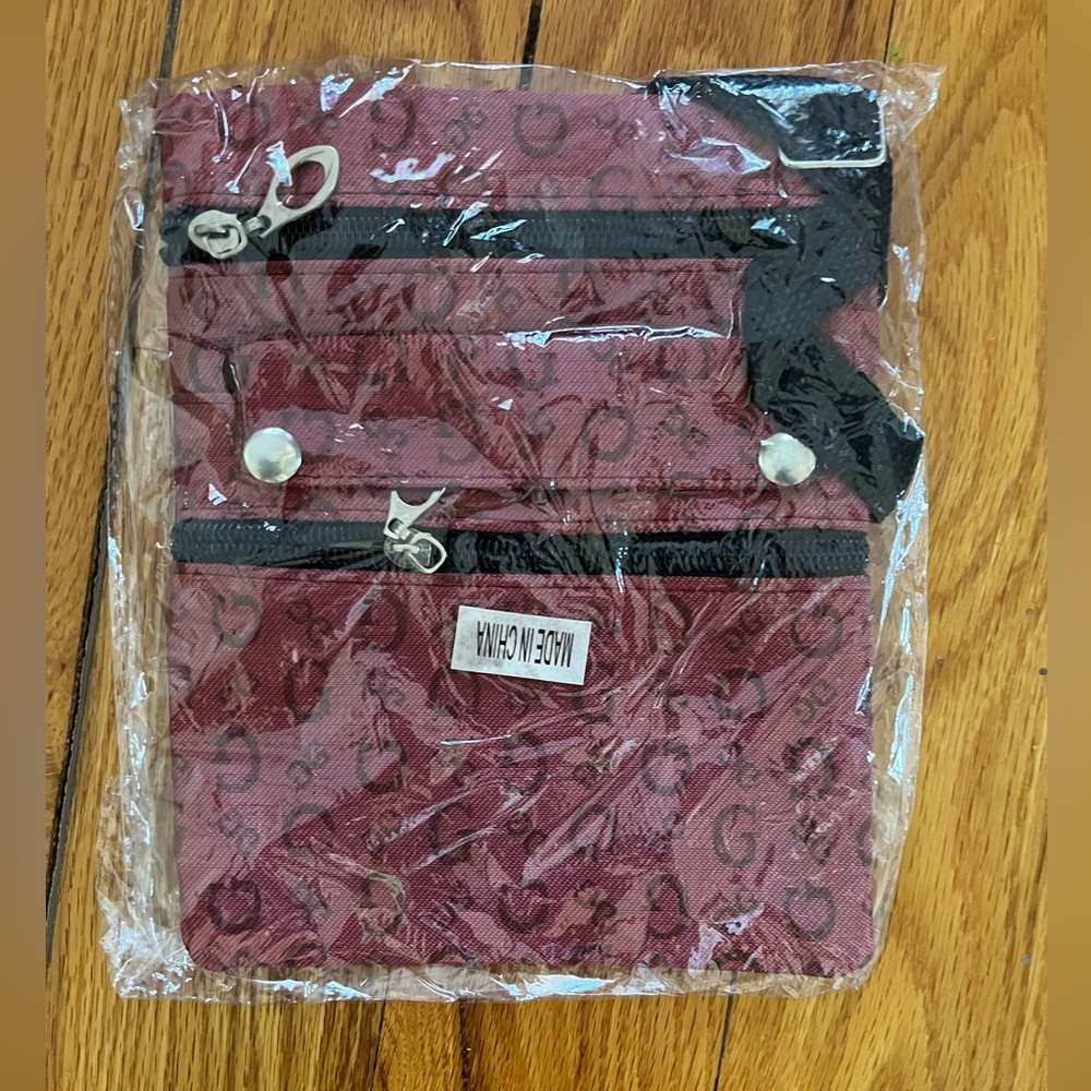 New - 2/$20 - Fake Gucci - Red and Black Patterned Crossbody Bag